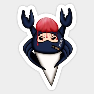 Snow Cone Spy Crab Blueberry Sticker